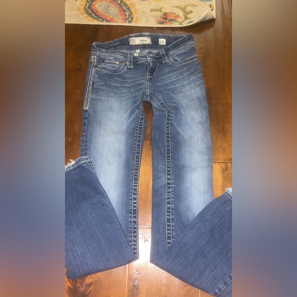 Women's Blue Faded Straight-Leg Jeans BKE